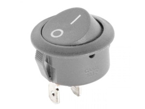 Przełącznik Okrągły Kołyskowy Szary Ac 250v 6a