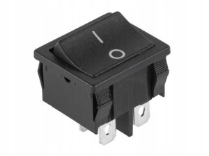 Przełącznik Szeroki Kołyskowy Czarny Ac 250v 6a