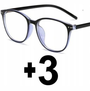 Okulary antyblue do czytania NIEBIESKIE +3