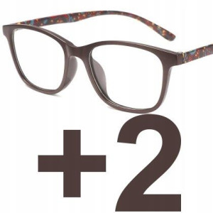 Okulary do czytania kocie damskie BRĄZOWE +2