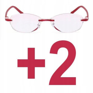 OKULARY DO KOMPUTERA czytania damskie +2 czerwone