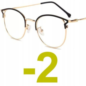 OKULARY korekcyjne KOCIE ZŁOTO CZARNE -2