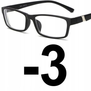 OKULARY KOREKCYJNE kujonki MINUSY czarne -3