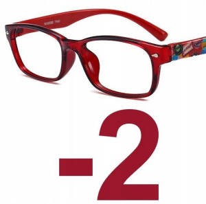 OKULARY KOREKCYJNE kujonki MINUSY czerwone -2