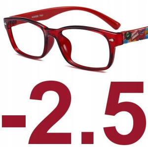 OKULARY KOREKCYJNE kujonki MINUSY czerwone -2.5