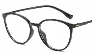 Okulary Korekcyjne Minusy Kocie Czarne -0.5 Do -6