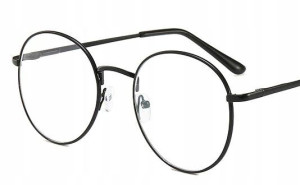 OKULARY metal korekcyjne MINUSY czarne -6