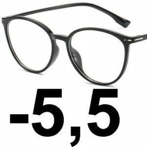Okulary Minusy Kujonki Kocie Oczy Korekcyjne -5.5