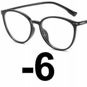 Okulary Minusy Kujonki Kocie Oczy Korekcyjne -6