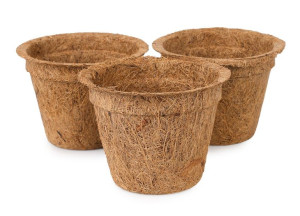 Komplet 3 Doniczek Kokosowych Średnica 12x9 Cm (600 Ml)