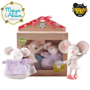 Meiya & Alvin - Zestaw Prezentowy Baby Shower Set Z Miękką Grzechotką