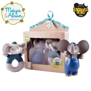 Meiya & Alvin - Zestaw Prezentowy Baby Shower Set Z Miękką Grzechotką