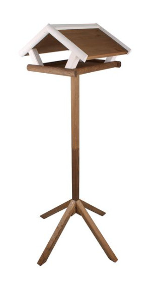 Biało-brązowy Duży Karmnik Na Nodze 44x38x22/134 Cm