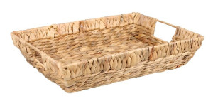 Prostokątna Taca / Koszyk Z Hiacynta Wodnego 40x30x8 Cm
