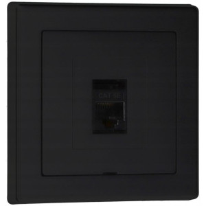Gniazdo internetowe LAN RJ45 PRESTIGE czarny mat