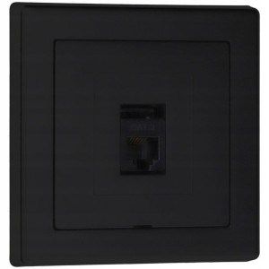 Gniazdo telefoniczne 6-PIN PRESTIGE czarny mat