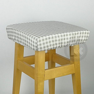 poduszka taboretowa kwadratowa - krata szara ikea
