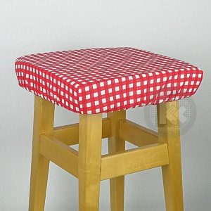 poduszka taboretowa kwadratowa - krata czerwona ikea  (kratka, pepitka)