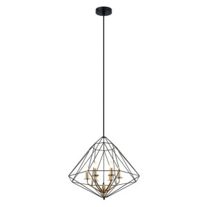 Lampa Wisząca Italux Maresmo Industrialna Czarna  Pen-6369-6-Bkbr