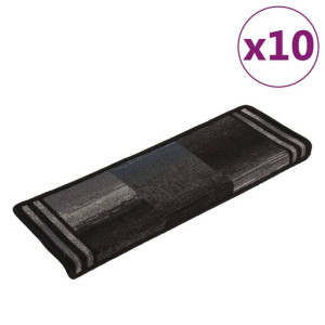 Samoprzylepne nakładki na schody, 10 szt., 65x25cm czarno-szare