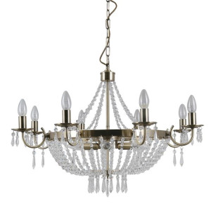 Lampa Wisząca Italux Cortina Z Kryształkami Złota Pnd-30138-8+4B