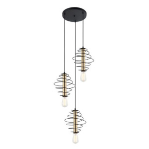 Lampa Wisząca Italux Mirren Led Nowoczesna Brąz   Mdm-3932/3 Bk+Bro