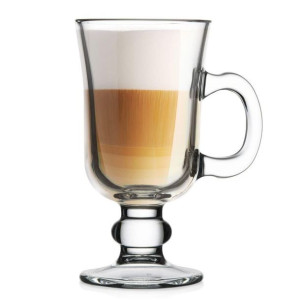 Szklanka z uchem do kawy latte herbaty grzanego wina kubek szklany 250 ml