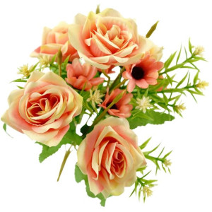 Róża Róże Bukiet Róż Sztuczne Kwiaty Gałązki