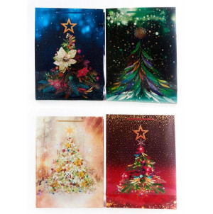 Torebka Na Prezenty Choinka 31x42cm Zestaw 4szt
