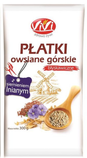 VIVI Płatki owsiane górskie z siemieniem lnianym 300 g