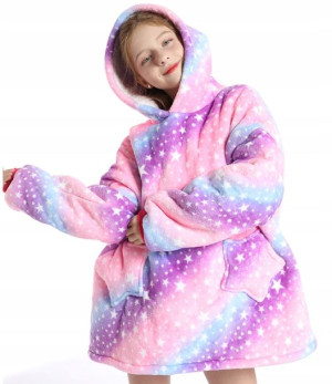 Koc Bluza Szlafrok Kigurumi Galaxy Ciepła Tęczowa