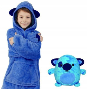 ciepła BLUZA kigurumi KOC OVERSIZE FUTRZAK