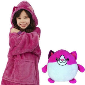 ciepła BLUZA kigurumi KOC OVERSIZE FUTRZAK DZIECKO