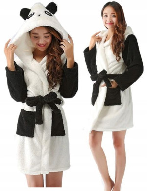 Szlafrok Panda Damski Kigurumi Miękki Gruby R. Xs
