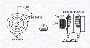Alternator 1,6 MAGNETI MARELLI MAN7416 30667068
