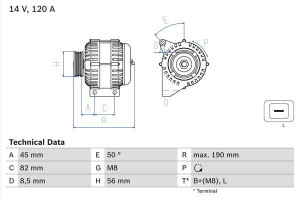 Alternator 12v Bosch 0986041740 8251071