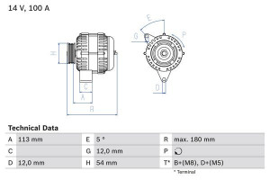 Alternator 12v Bosch 0986083210 51764265