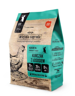 Wiejska Zagroda Kocięta Kurczak z Łososiem 400g
