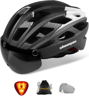 Kask Rowerowy z Lampką LED Shinmax i Okularami