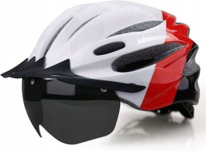 Kask Rowerowy z Lampką LED Shinmax i Okularami