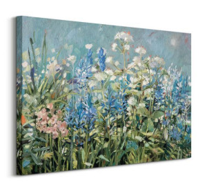 Blue Summer Border - obraz na płótnie 80x60 cm