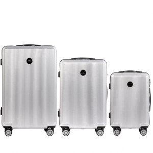 WINGS PC565 Zestaw 3 walizek podróżnych komplet L,M,S Silver POLICARBON