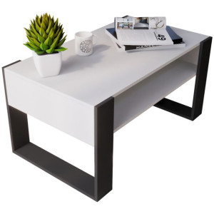 Stolik kawowy BIAŁY 90x50cm ŁAWA RETRO STÓŁ LOFT VIP