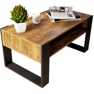 Stolik kawowy DĄB 90x50cm ŁAWA RETRO STÓŁ LOFT VIP