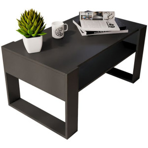Stolik kawowy CZARNY 90x50cm ŁAWA RETRO STÓŁ LOFT VIP