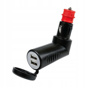 Ładowarka 2xUSB 2500mA 12V 24V bezpiecznik 3A LED