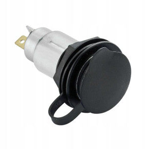 Gniazdo 12V 24V max.10A montaż fi 22mm IP65 dekiel