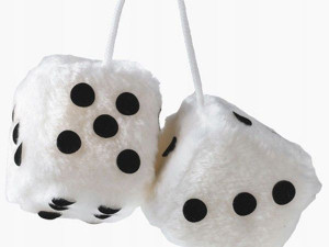 Kostki Kości Na Lusterko Szybę Biała 9cm Jumbo30