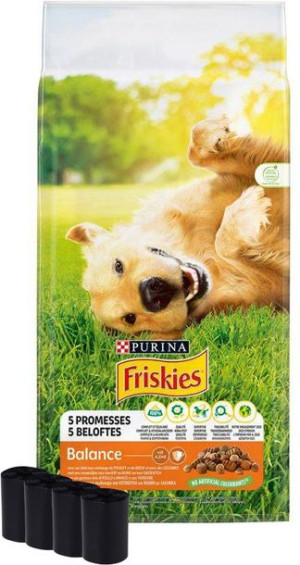 PURINA Friskies Balance 15kg + KERBL Woreczki na psie odchody 4 rolki x 20