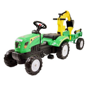 Traktor Na Pedały Z Przyczepą I Koparką/ Tr3007